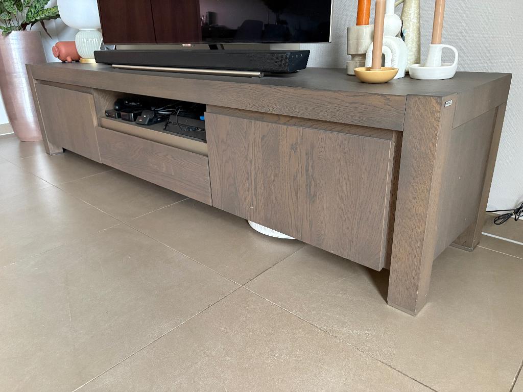 Goossens Makaz tv meubel (220x50x45), Huis en Inrichting, Kasten | Televisiemeubels, Ophalen, Gebruikt, 200 cm of meer, Minder dan 100 cm