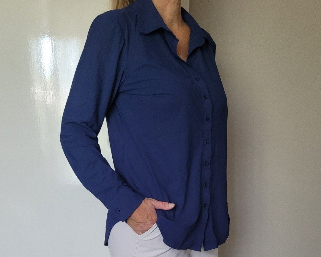Studio Anneloes Poppy blouse XL Classic blue Travelstof, Studio Anneloes, Maat 46/48 (XL) of groter, Zo goed als nieuw, Verzenden