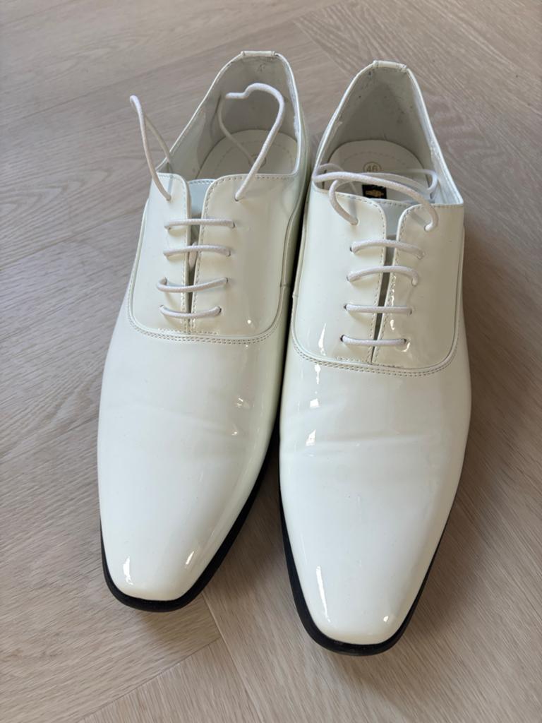 Nieuwe Witte Lak Schoenen Maat 46 - Henk ter Horst, Wit, Nieuw, Ophalen of Verzenden, Veterschoenen
