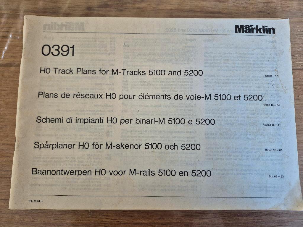 Marklin 0391 baanontwerpen h0 voor m-rails 5100 en 5200., Hobby en Vrije tijd, Modeltreinen | H0, Wisselstroom, Gebruikt, Märklin