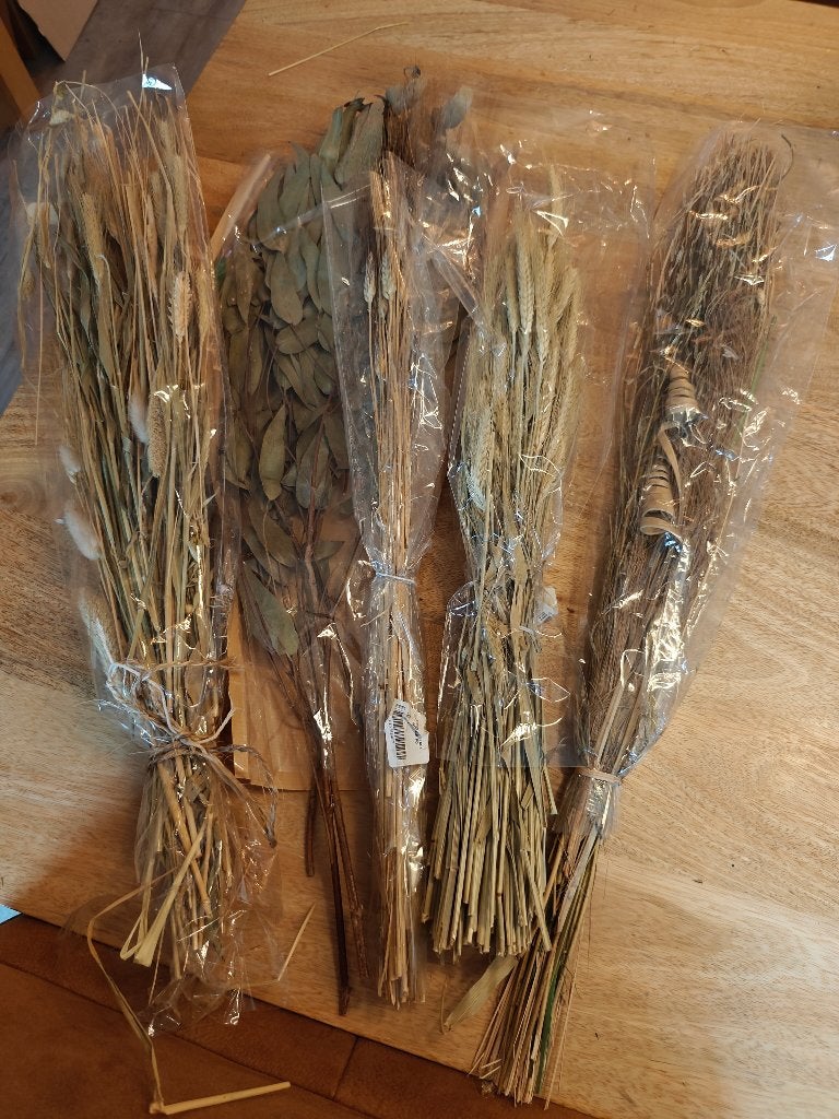 5 bosjes neutrale droogbloemen, Ophalen, Nieuw
