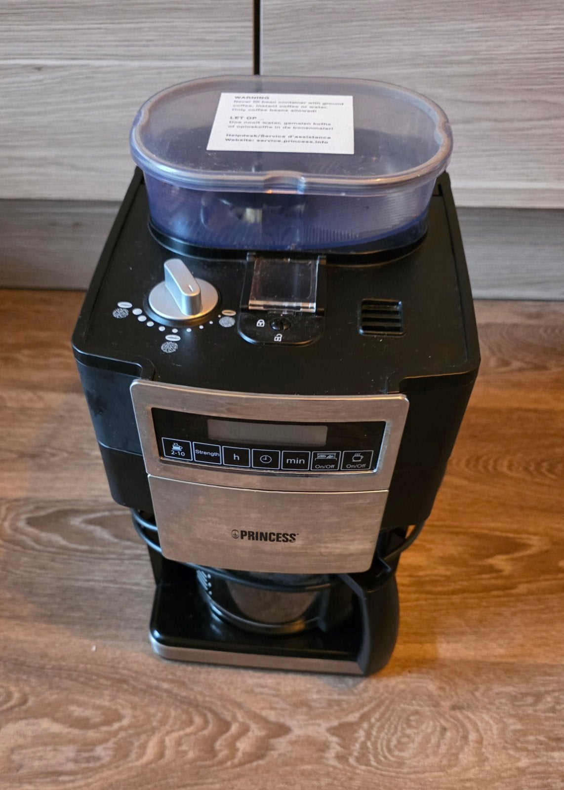 Princess Koffiezetapparaat met ingebouwde bonenmaler, Witgoed en Apparatuur, Gebruikt, Koffiemachine, Ophalen of Verzenden, 4 tot 10 kopjes
