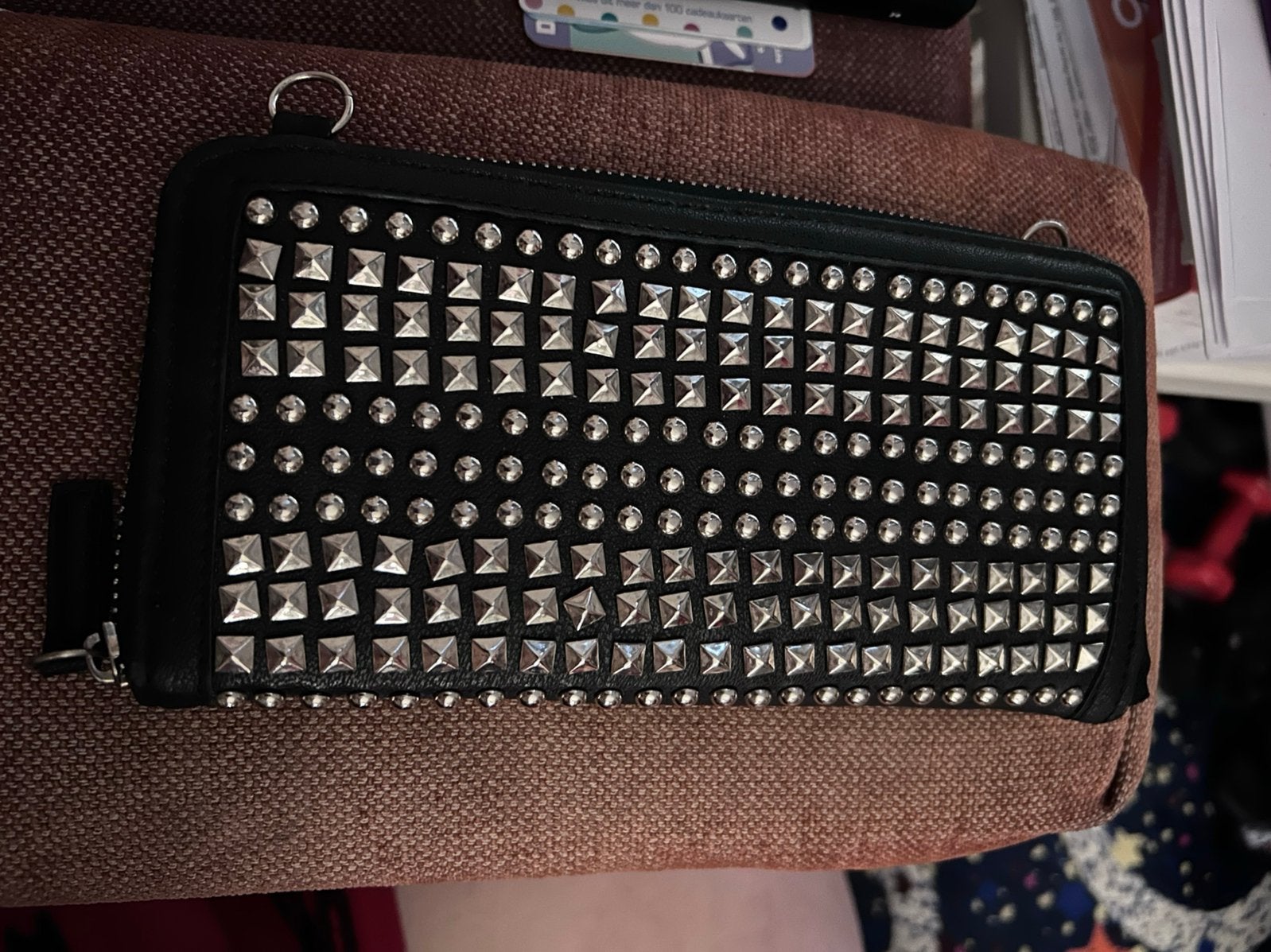 Clutch/schoudertas met studs, Verzenden, Zo goed als nieuw, Overige merken