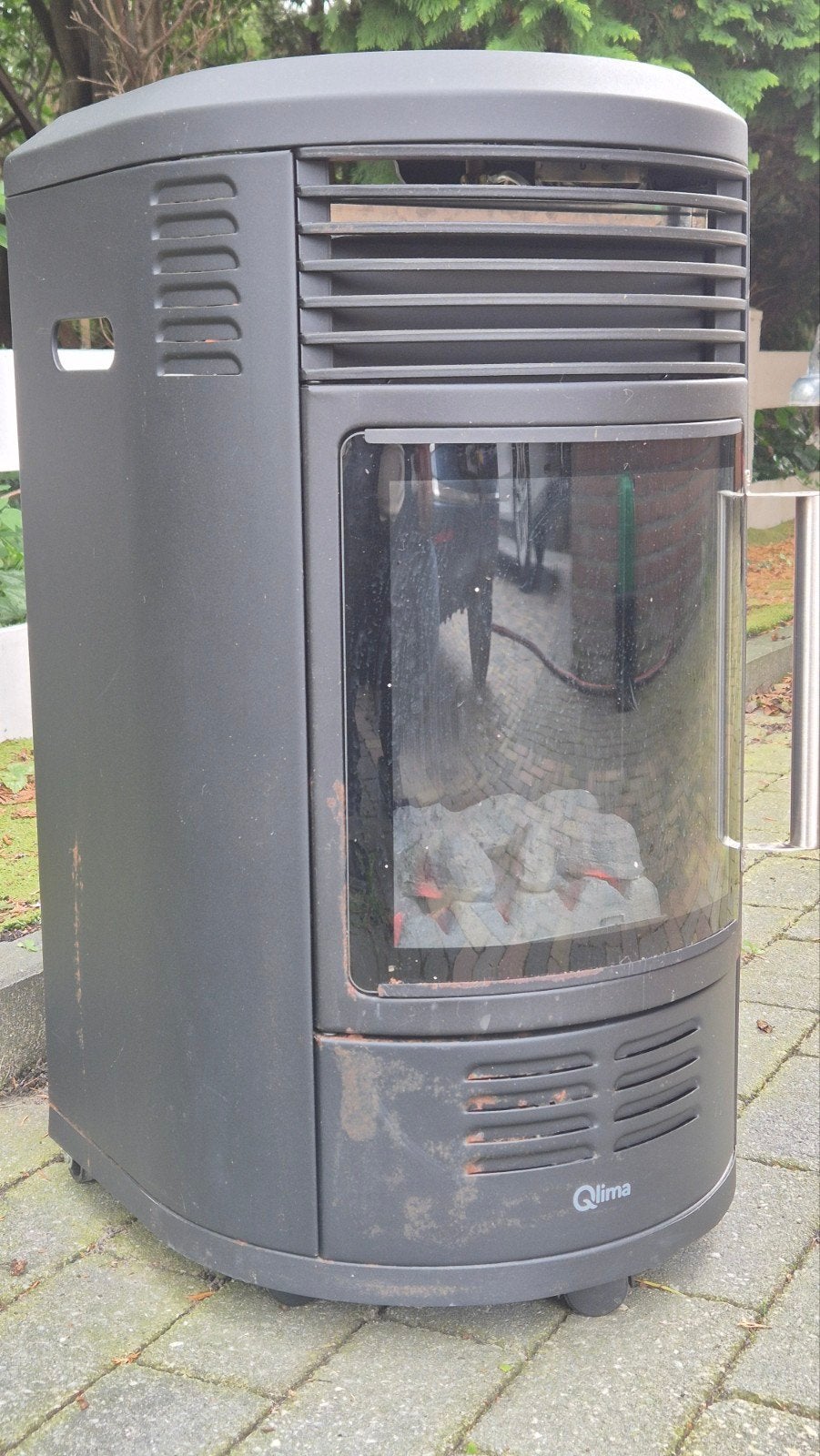 Qlima Gaskachel met Vlammenbeeld - Gebruikt, Ophalen, Gebruikt, Gas, Vloer