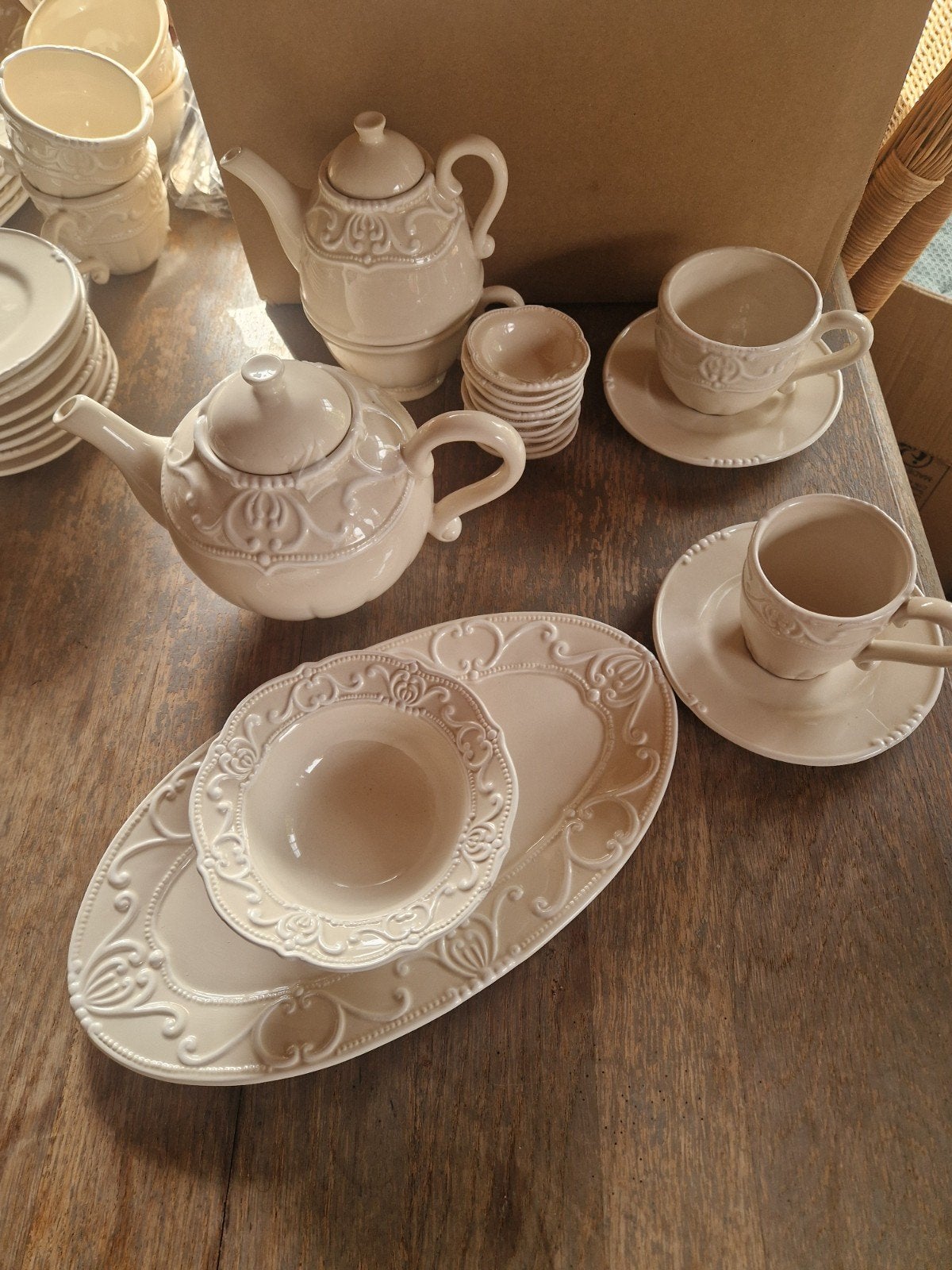 Countryfield servies crème kleur - complete set, Ophalen of Verzenden