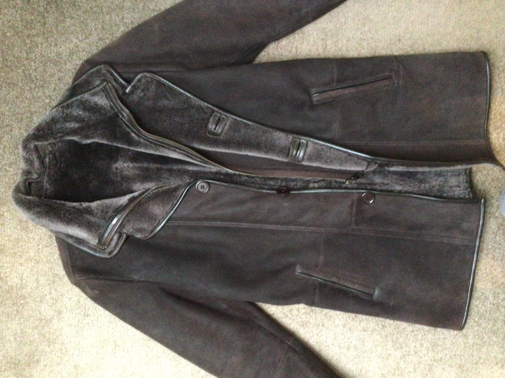 Jas heren suede, Ophalen, Maat 52/54 (L), Solferino, Bruin