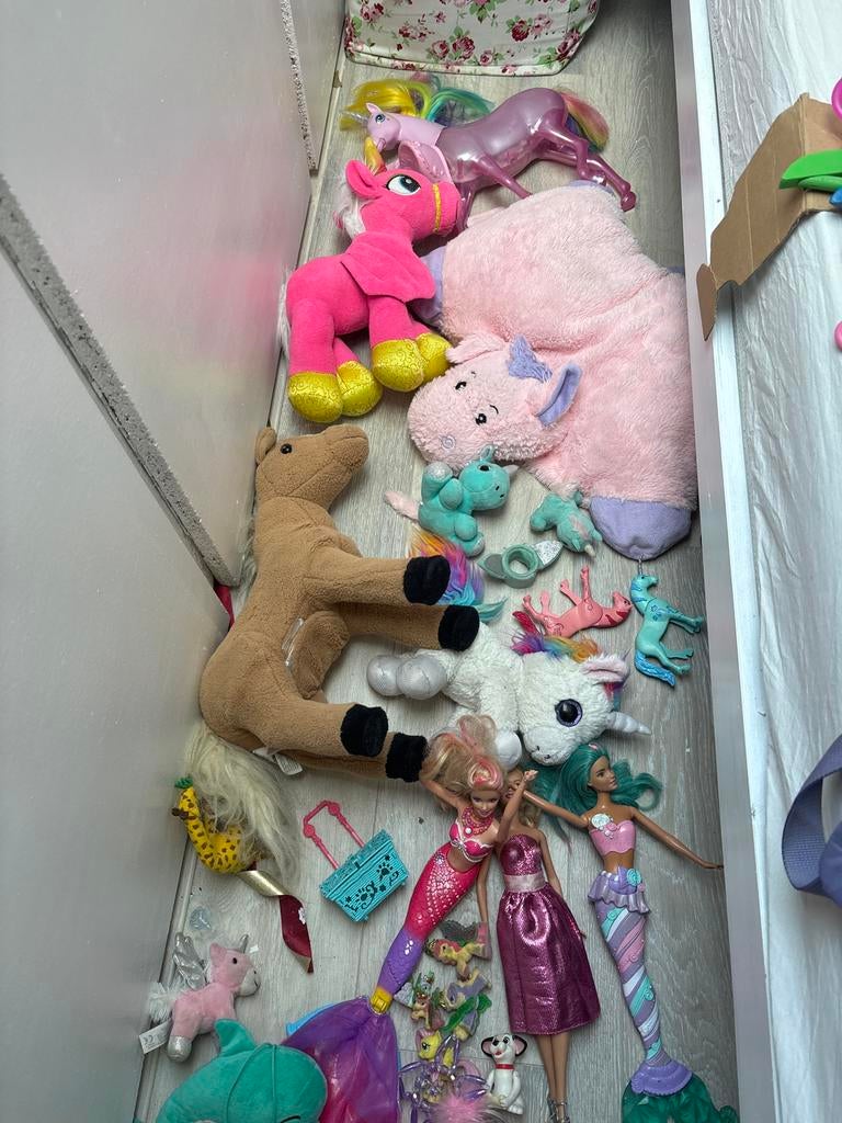 Barbie zapf creation paard eenhoorns, knuffels en meer!, Ophalen of Verzenden, Gebruikt, Meisje