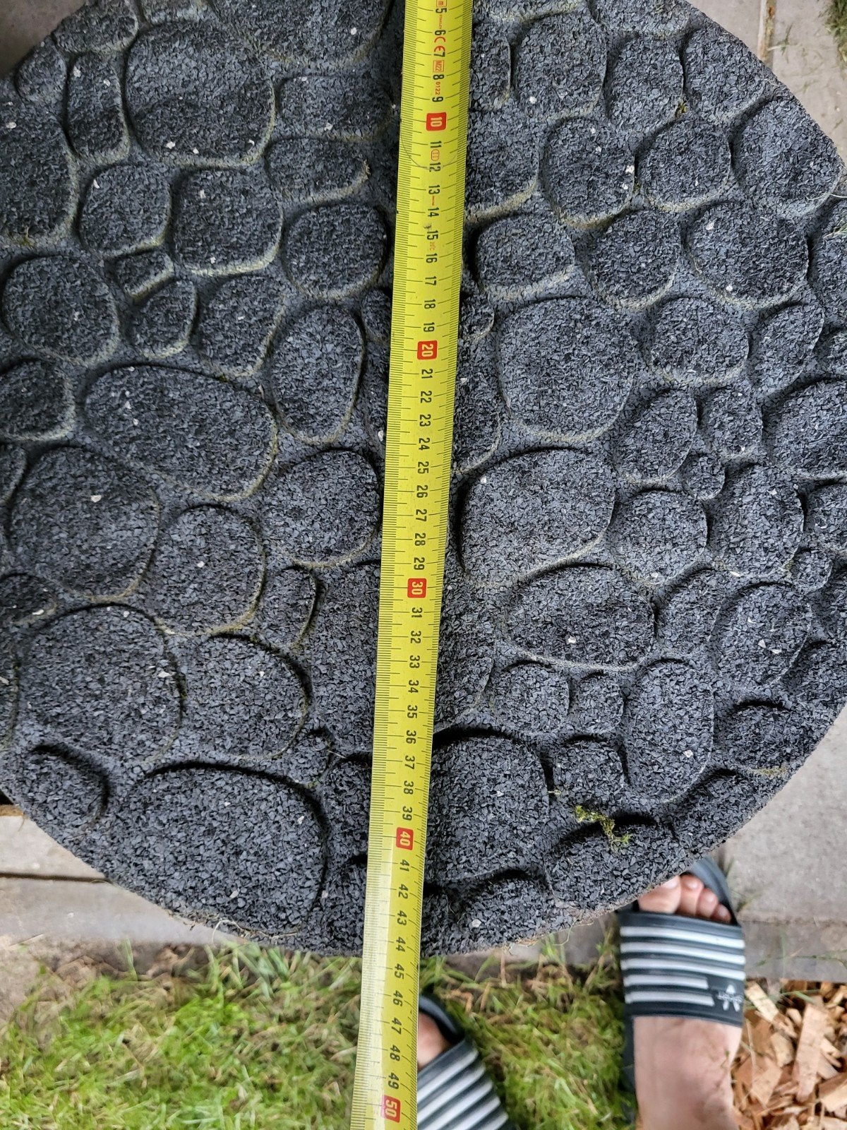 Ronde rubberen tegels., Tuin en Terras, Ophalen, Gebruikt, Antraciet, Overige typen
