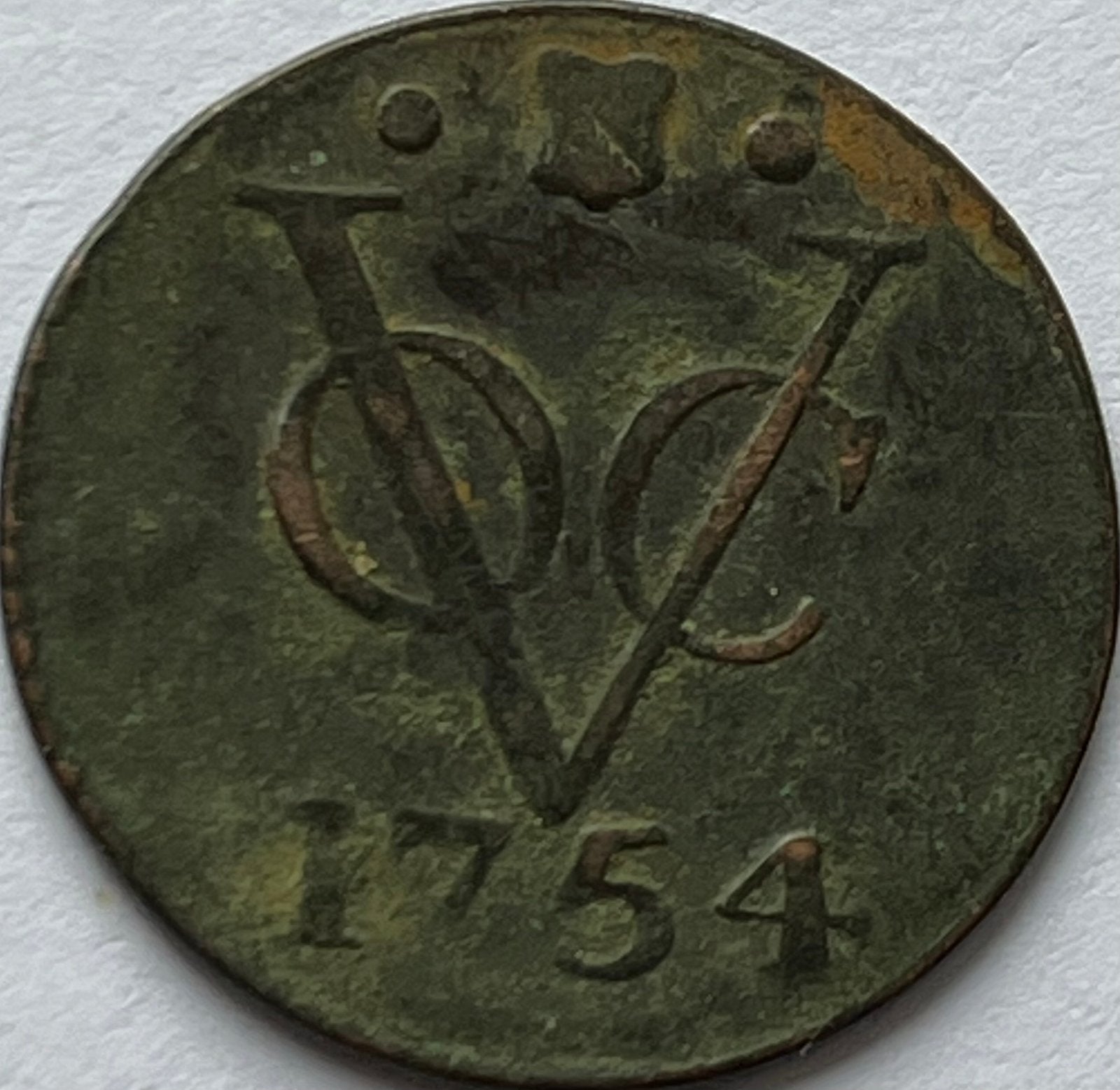 VOC Utrecht mooie duit 1754, Postzegels en Munten, Ophalen of Verzenden, Vóór koninkrijk, Overige waardes