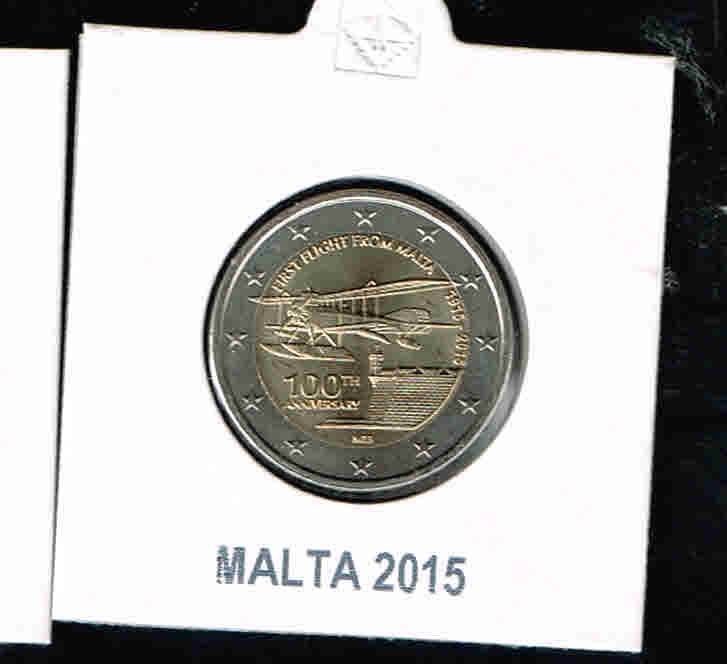 2 euro malta 1e vlucht 2015 ''unc'/2.1, Verzenden, Malta, 2 euro, Losse munt
