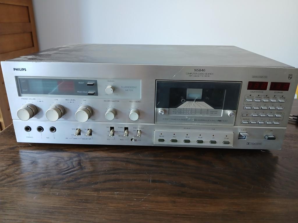 Philips N5846 cassettedeck, Audio, Tv en Foto, Cassettedecks, Ophalen of Verzenden, Enkel, Philips, Tape counter