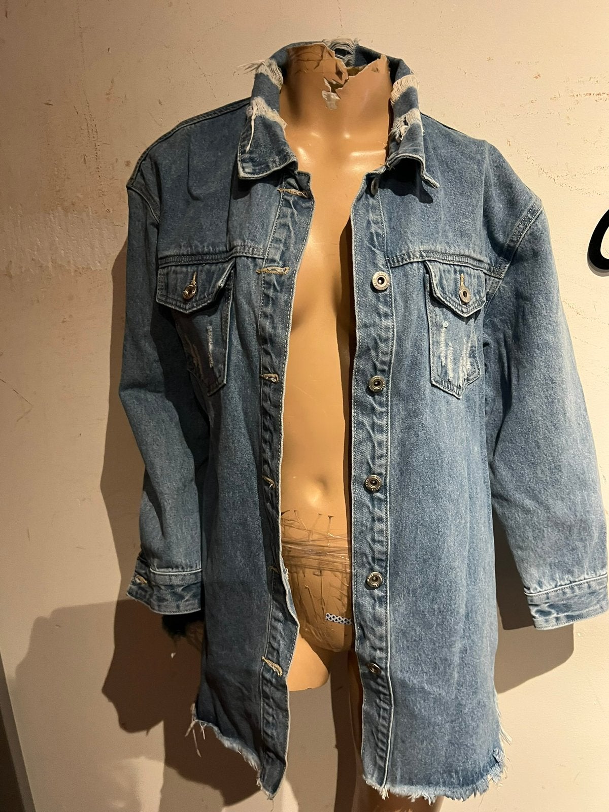 Miss BON spijkerjas maat m oversized zgan, Maat 38/40 (M), Blauw, G, T