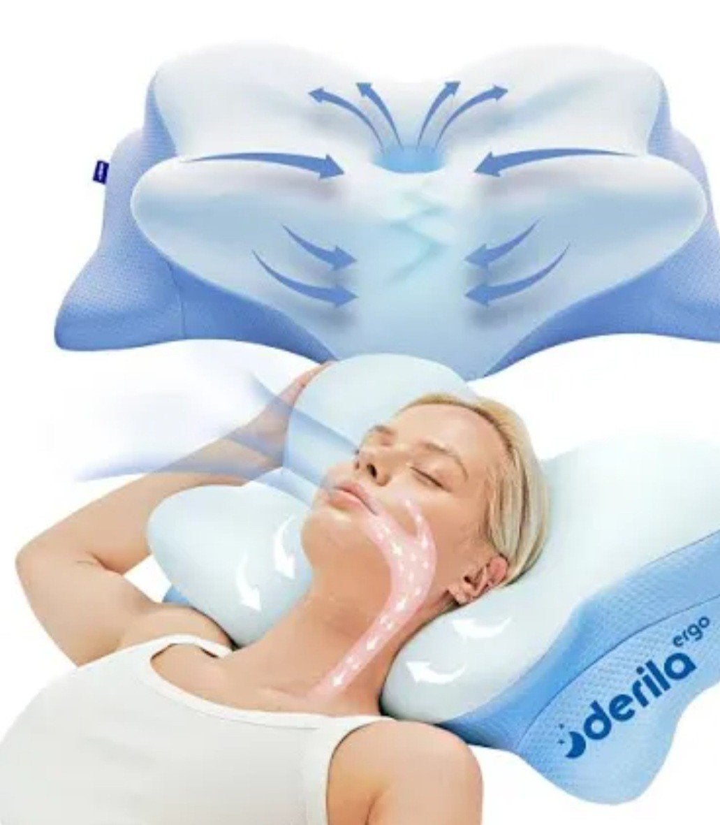 Nieuw Derila Ergo Kussen - Ademend en Ergonomisch, Ophalen of Verzenden, Nieuw, Blauw, Kussen