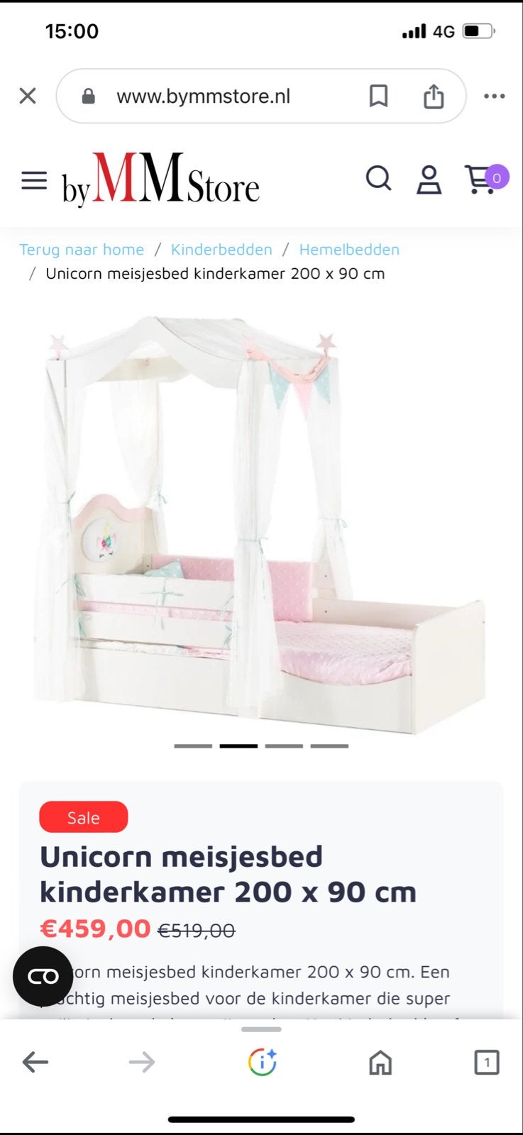 Unicorn meisjesbed kinderkamer 200 x 90 cm, Kinderen en Baby's, Kinderkamer | Bedden, Ophalen, 85 tot 100 cm, Nieuw, Lattenbodem