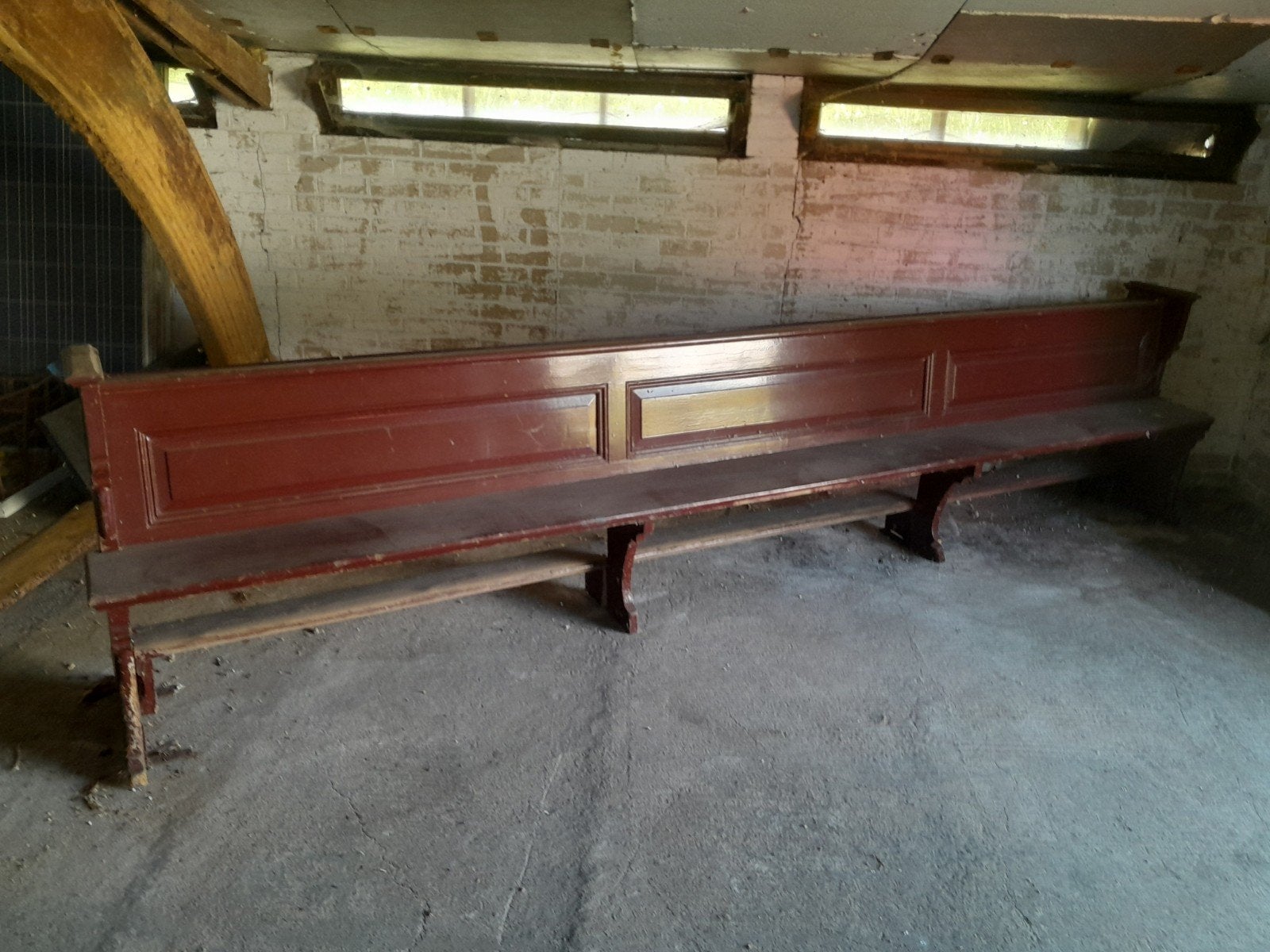Oude kerkbanken 404cm lang uit Nieuwdijk - Decoratie, Antiek en Kunst, Ophalen of Verzenden