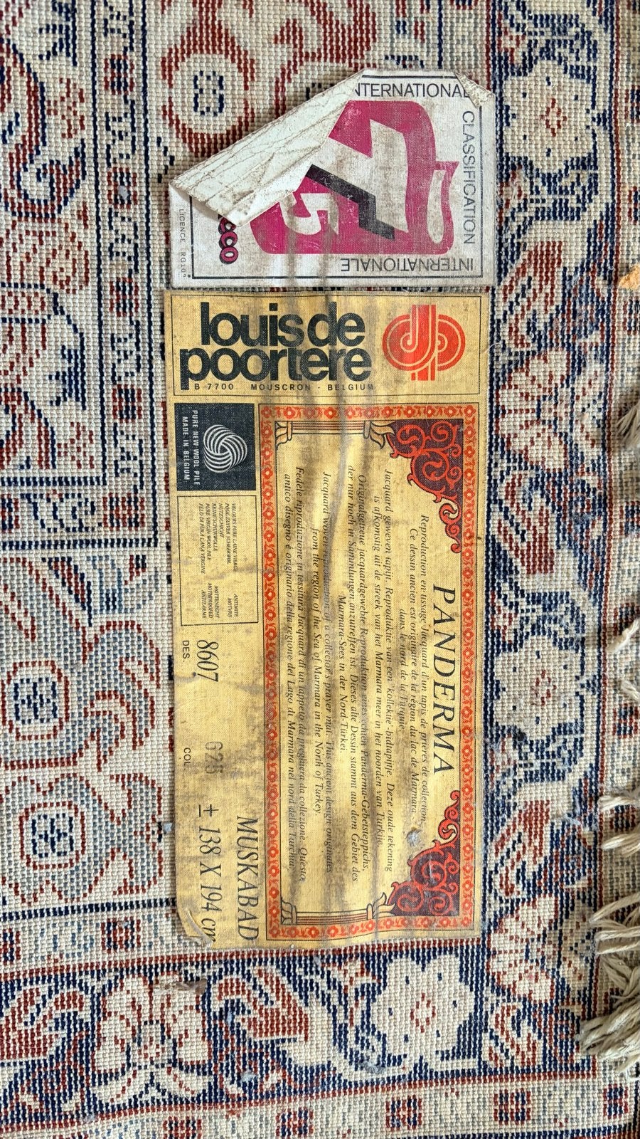 Louis de Poorter Pandema Muskarad Tapijt -, Ophalen, Gebruikt, 100 tot 150 cm, Blauw