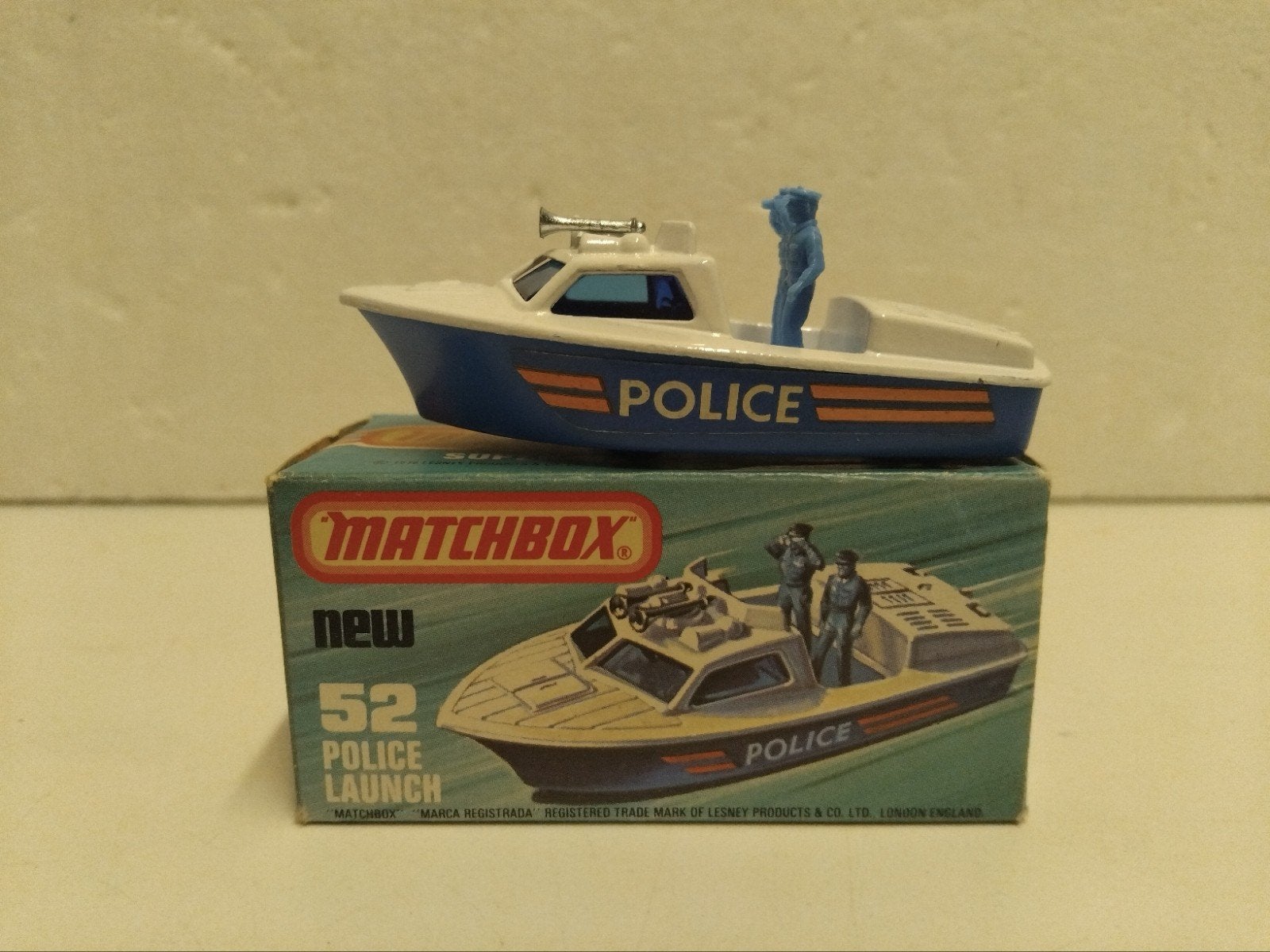 Matchbox #52 Police Launch boat politie boot 3INCH, Ophalen of Verzenden, Zo goed als nieuw, 1:200 of kleiner, Overige merken