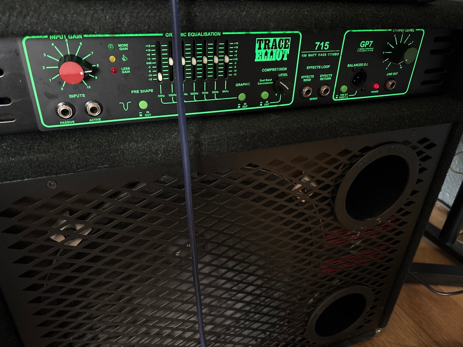 Trace Elliot 715 GP7 Basgitaarversterker Combo 150W, Muziek en Instrumenten, Versterkers | Bas en Gitaar, Ophalen, Gebruikt, Basgitaar
