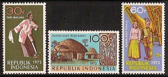 Indonesie Zonnebloem nr 728/30 postfris 1972, Ophalen of Verzenden, Postfris, Zuidoost-Azië