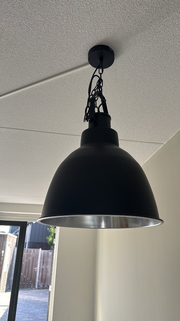 Lamp, Huis en Inrichting, Lampen | Hanglampen, Ophalen, Gebruikt, Industrieel zwart, E27 (groot)