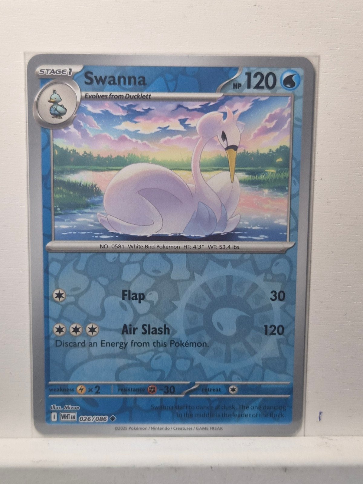 Swanna 026/086 - Pokemon Kaart, Ophalen of Verzenden, Nieuw, Losse kaart