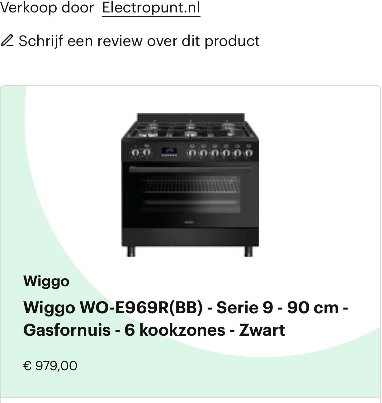 Wiggo gasfornuis met oven en afzuigkap, zo goed als nieuw, Ophalen, 60 cm of meer, Zo goed als nieuw, Gas