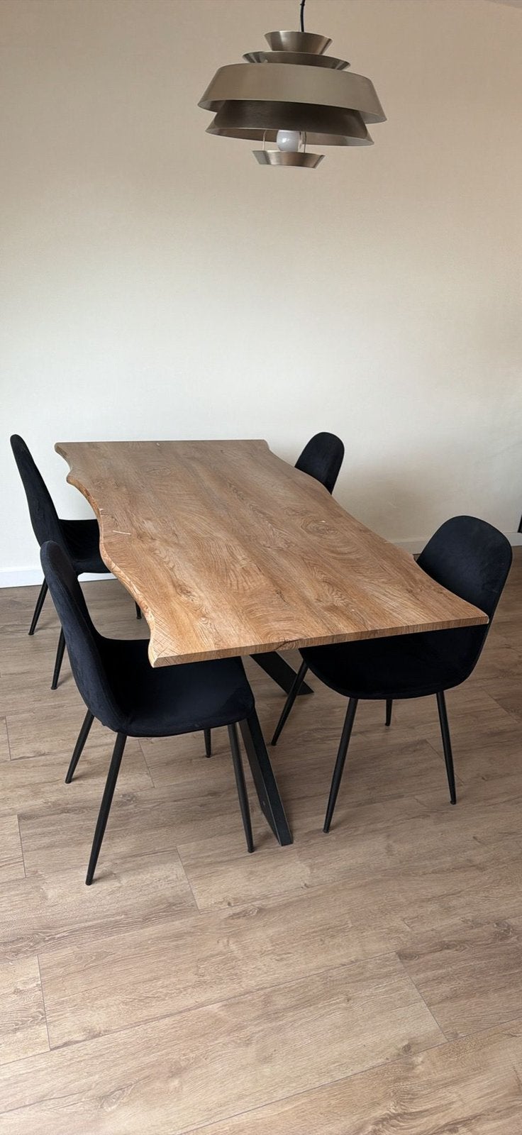 Eettafel met 4 stoelen, Gebruikt, Ophalen of Verzenden, Vier personen, Rechthoekig