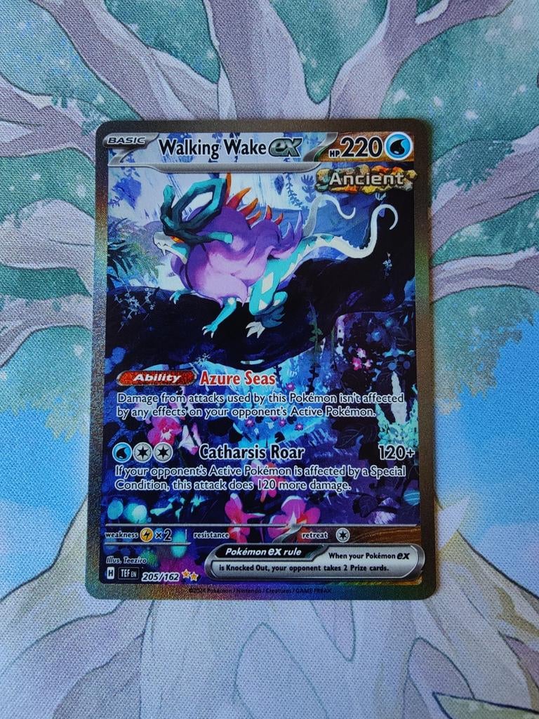 Pokemon temporal forces walking wake ex illustration 205/162, Ophalen of Verzenden, Nieuw, Losse kaart, Foil