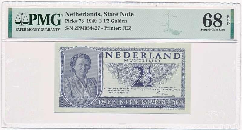 Nederland 2,5 Gulden 1949 Juliana PMG68, Ophalen of Verzenden, 2½ gulden, Los biljet
