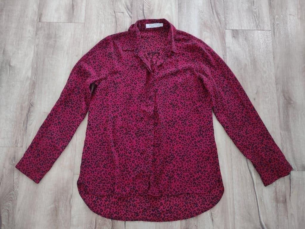 Prachtige rode blouse met panterprint van Costes, maat M., Kleding | Dames, Maat 38/40 (M), Onb, Ophalen of Verzenden, Costes