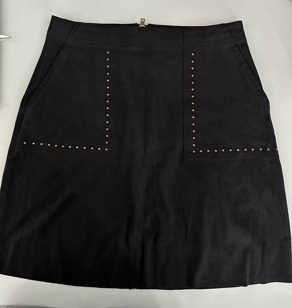 Costes damesrok suede met studs, maat 36, Zwart, Ophalen of Verzenden, Zo goed als nieuw, Maat 36 (S)