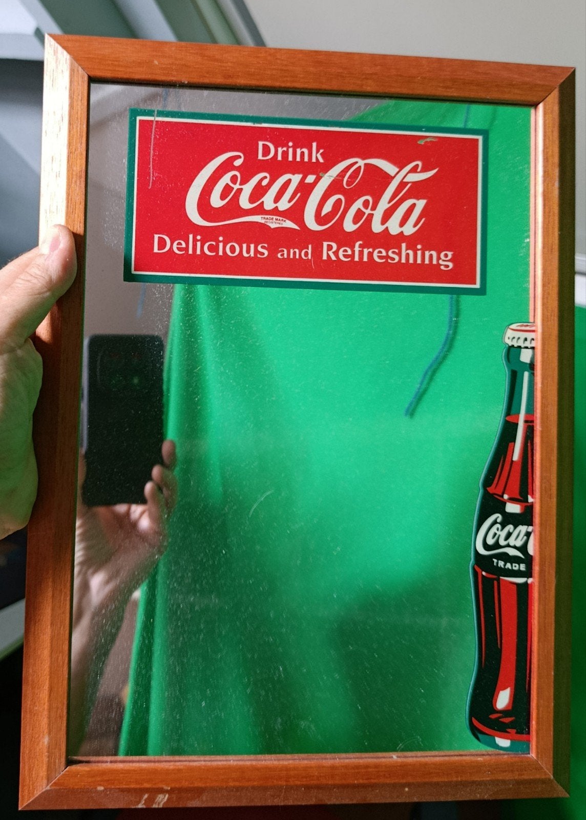 Set van 2 vintage Coca Cola spiegels - ca. 35 jaar oud, Ophalen of Verzenden, Rechthoekig, 50 tot 100 cm, Minder dan 100 cm