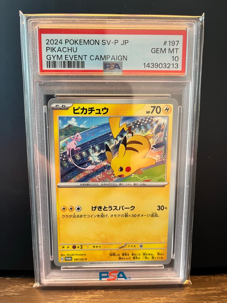 Pikachu 197 SV-P PSA 10 Pokemon - Gym Event Campaign, Ophalen of Verzenden, Zo goed als nieuw, Losse kaart