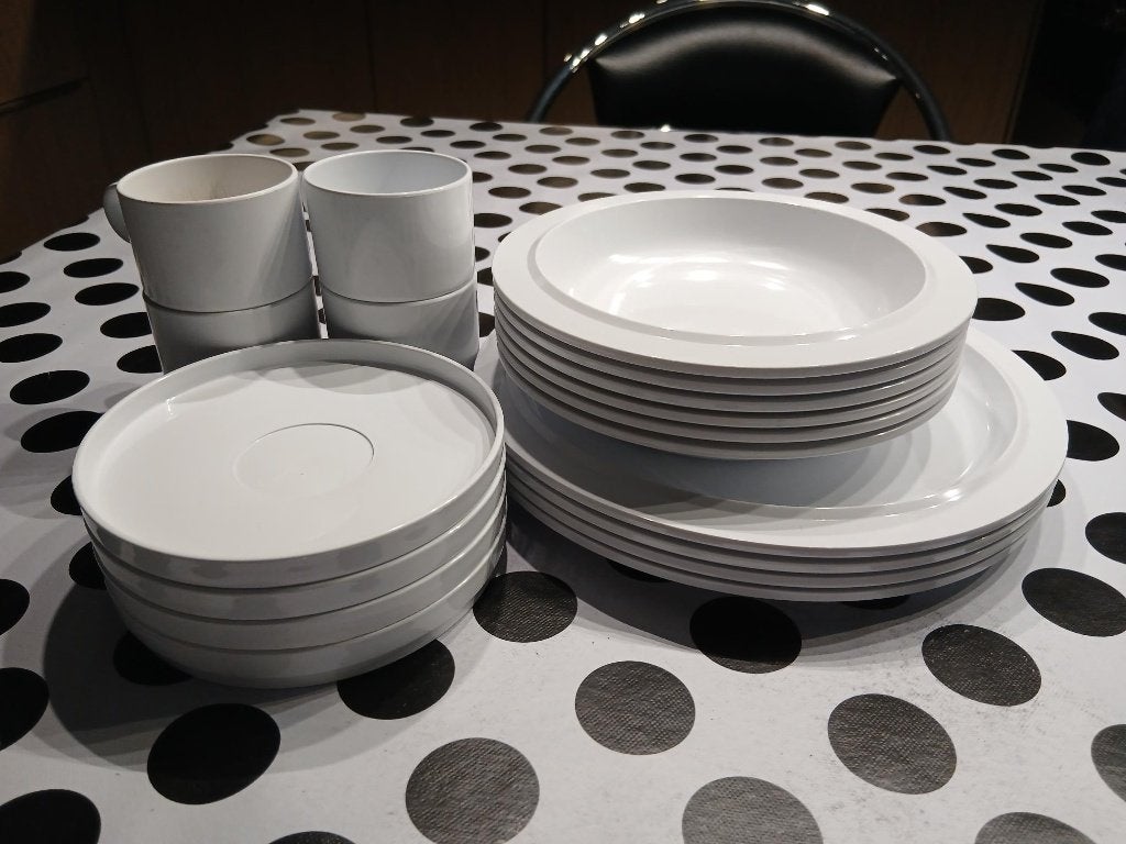 Wit MEPAL servies, Caravans en Kamperen, Ophalen of Verzenden, Gebruikt