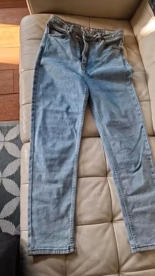 Licht blauwe queen hearts jeans maat 38, Ophalen of Verzenden, Zo goed als nieuw, Blauw, W30 - W32 (confectie 38/40)