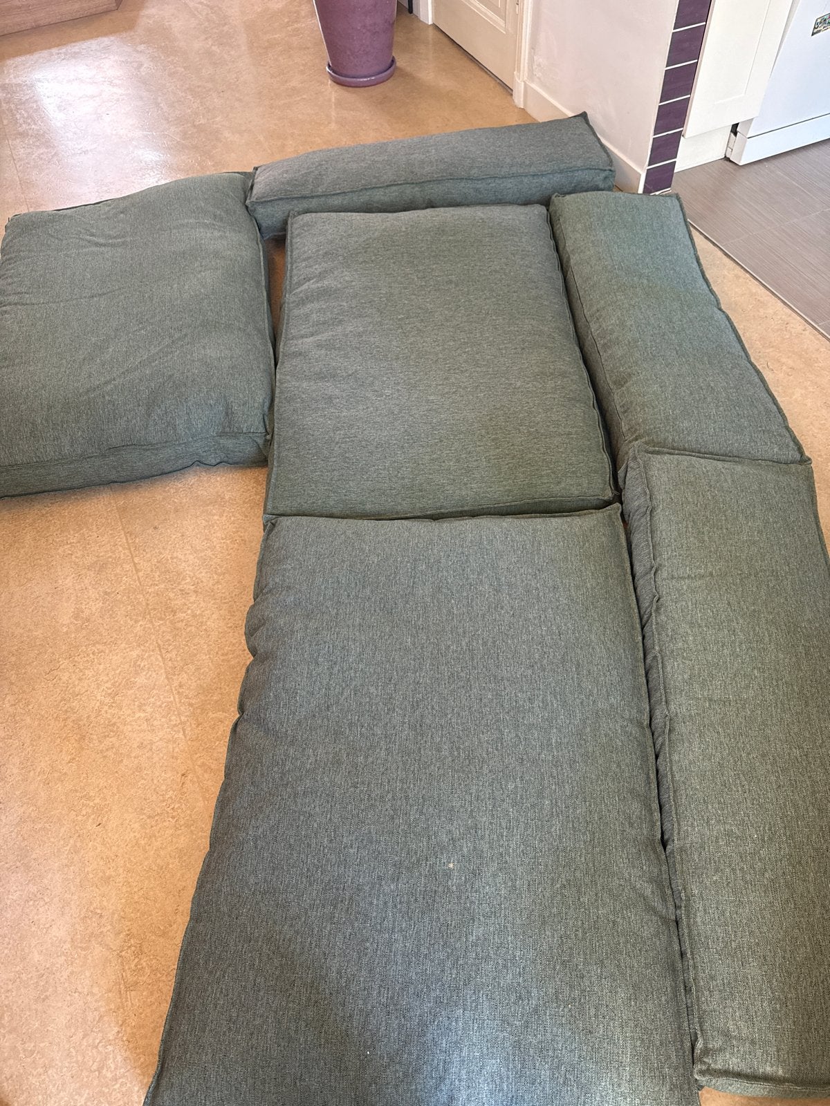 3 sets groene Karwei palletkussens, Ophalen, Overige merken, Gebruikt, Palletkussen