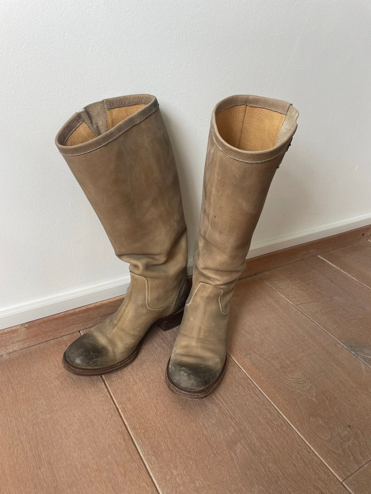 Sendra Cowboylaarzen Dames - Beige Leer Maat 39, Ophalen of Verzenden, Gedragen, Beige, Hoge laarzen