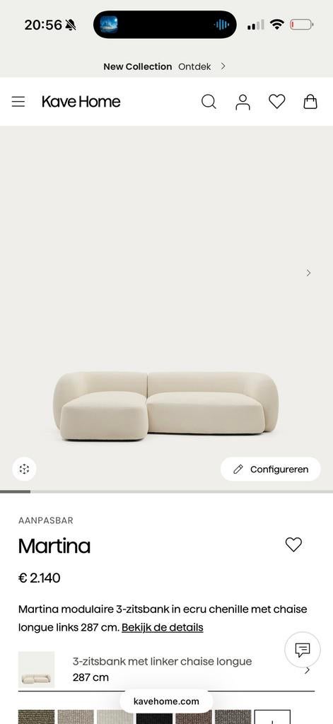 Bank van Kave, Ophalen, 250 tot 300 cm, 125 tot 150 cm, Zo goed als nieuw