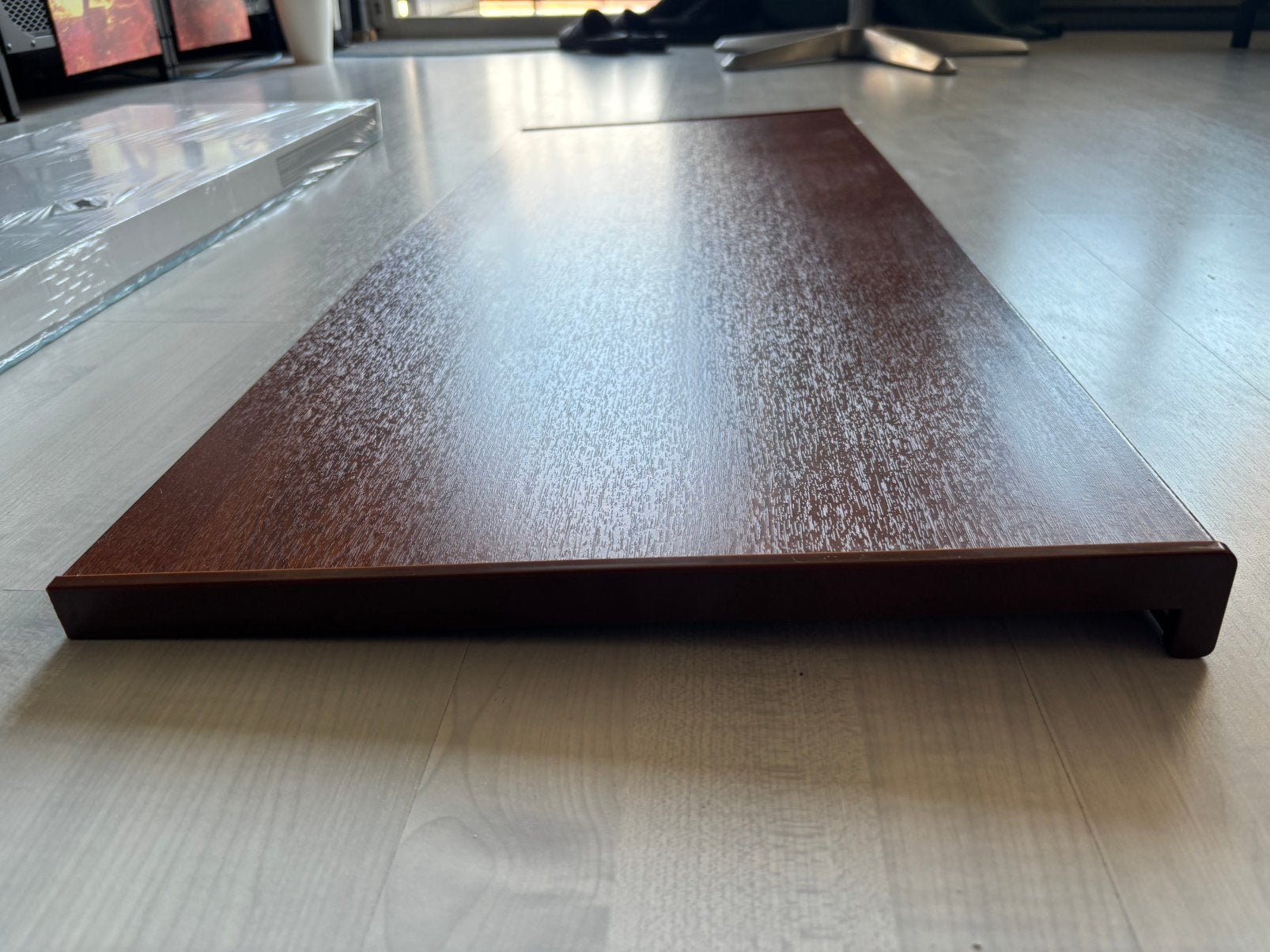 Vida XL Raamsokkel Bruin hout 100 x 40 x 4,5 cm PVC, Ophalen, Kunststof, 100 tot 150 cm, Vensterbanken