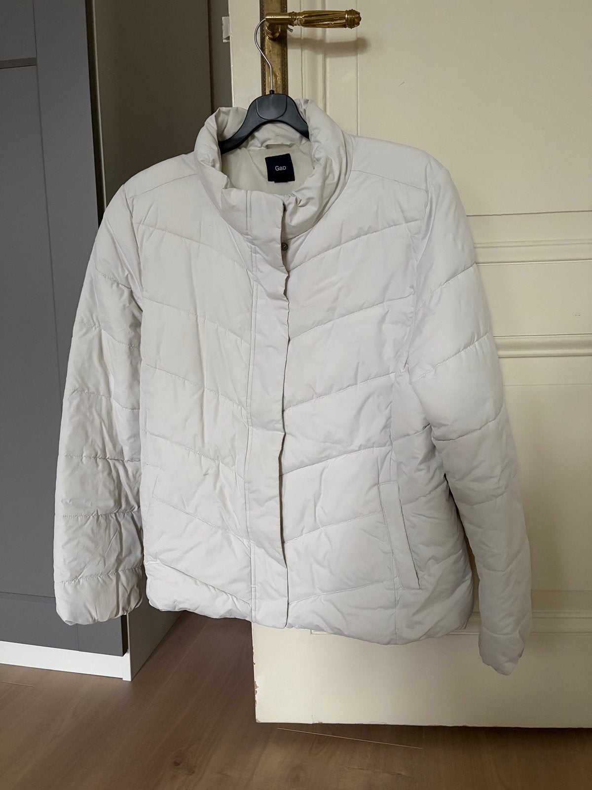 Korte witte winterjas, maat XL, Ophalen of Verzenden, Gedragen, Wit