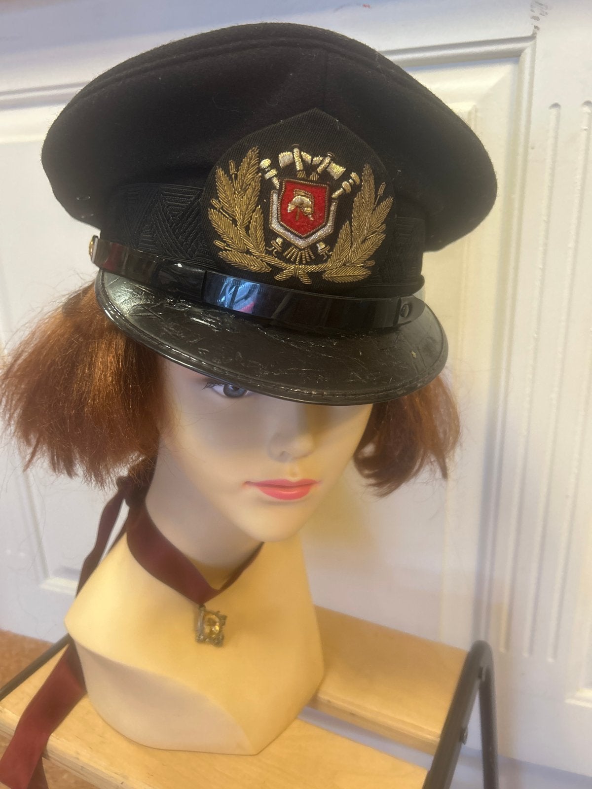 Vintage BURS Uniformpet Brandweer - Maat 56, Ophalen of Verzenden, Gedragen, Pet