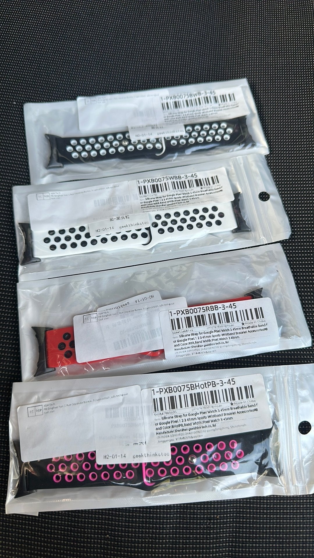 Google pixel watch 3 45mm siliconen band, Ophalen of Verzenden, Nieuw, Zwart, Android