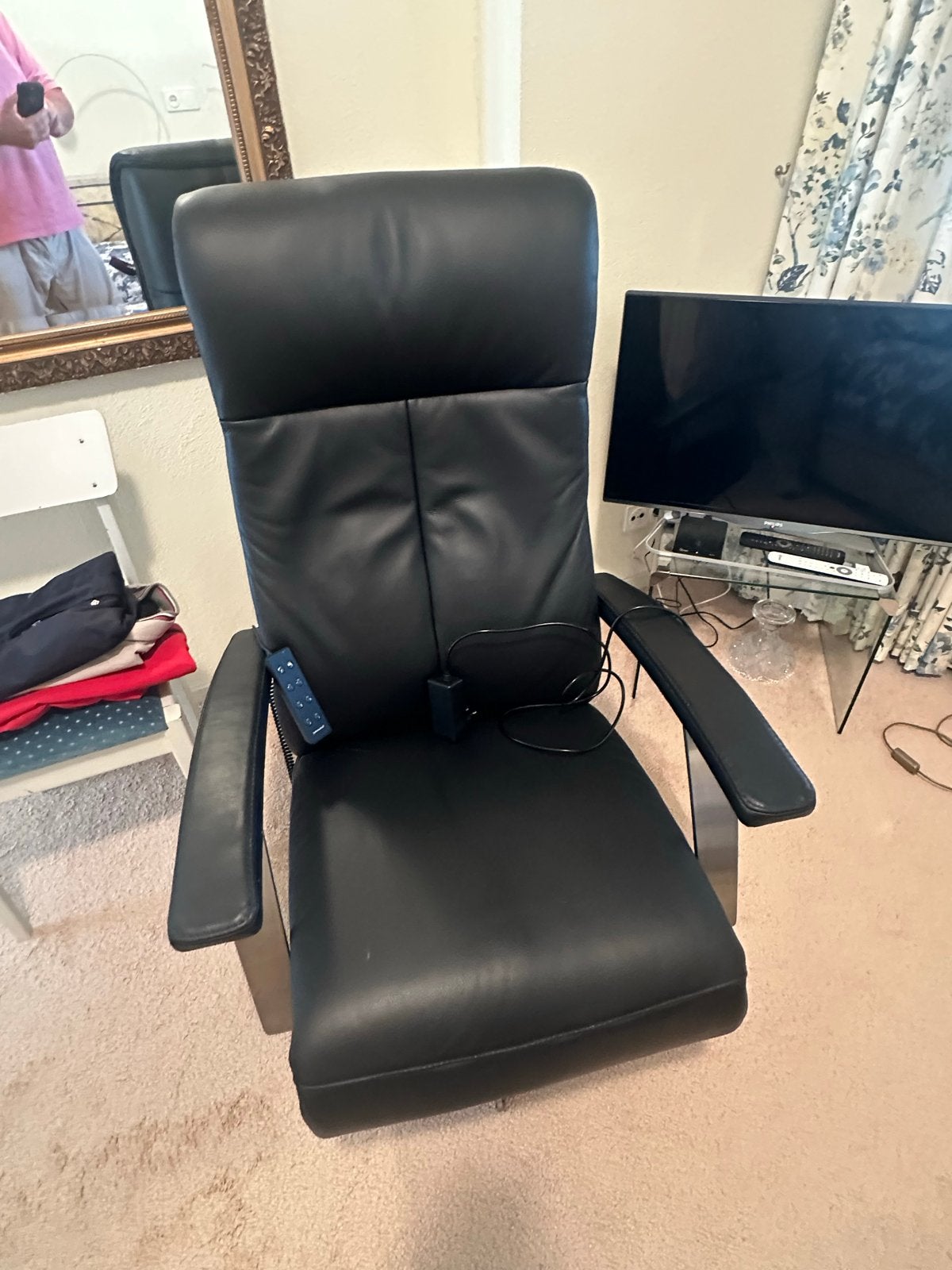 Staop stoel Prominent C100 Relaxfauteuil zwart, Zwart, Leer, Ophalen of Verzenden, Zo goed als nieuw