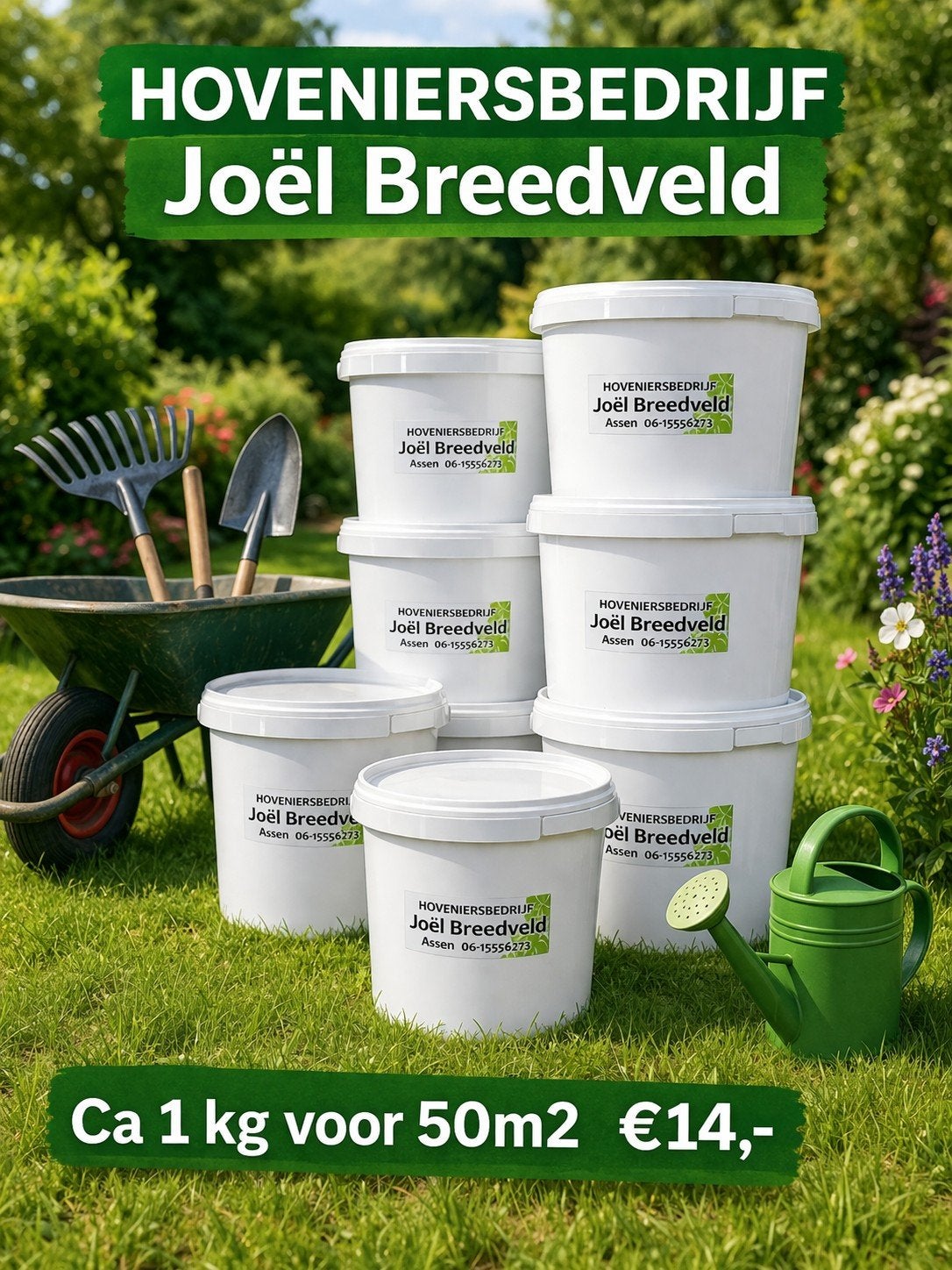 Graszaad 1kg voor 50m2 - Hoveniersbedrijf Joël Breedveld, Tuin en Terras, Gras en Kunstgras, Ophalen