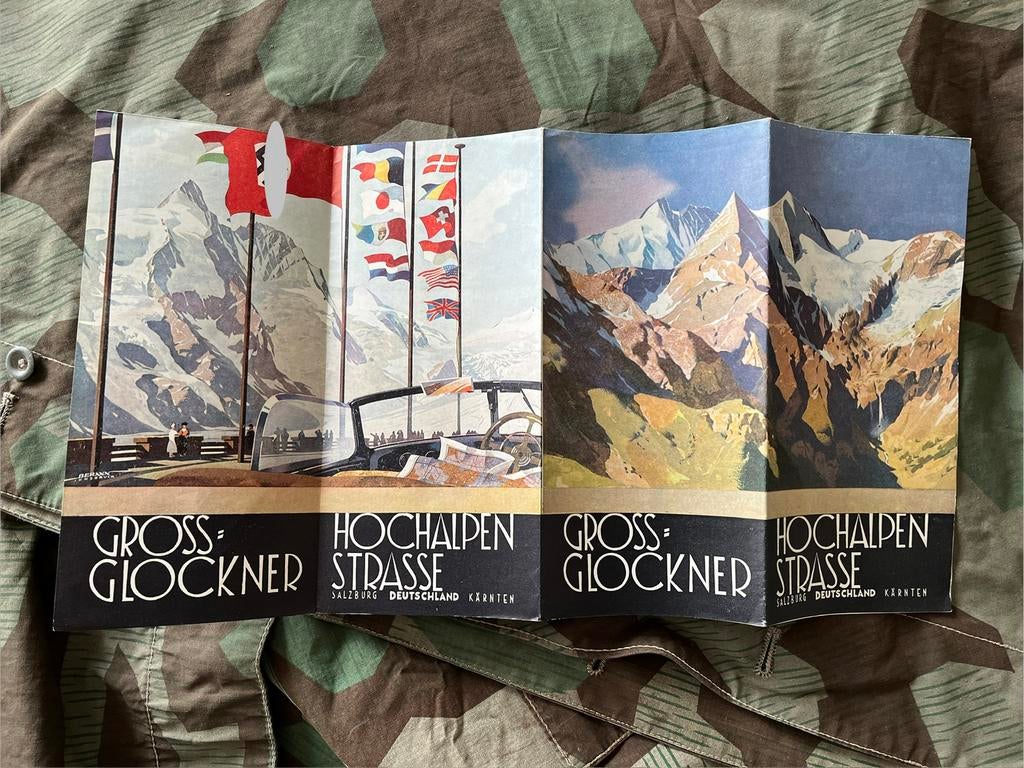 1939 Duitse kaart ww2 Hochalpenstrasse gross glockner, Verzamelen, Ophalen of Verzenden, Duitsland, Foto of Poster
