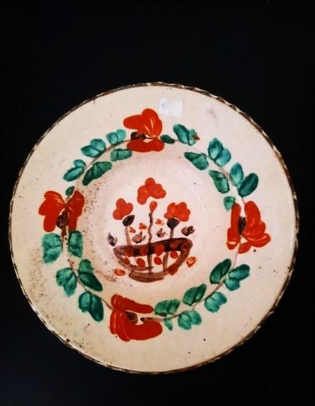 Antiek Hongaars Volkskunst Wandbord. Handgeschilderd, Petrea, Antiek en Kunst, Ophalen