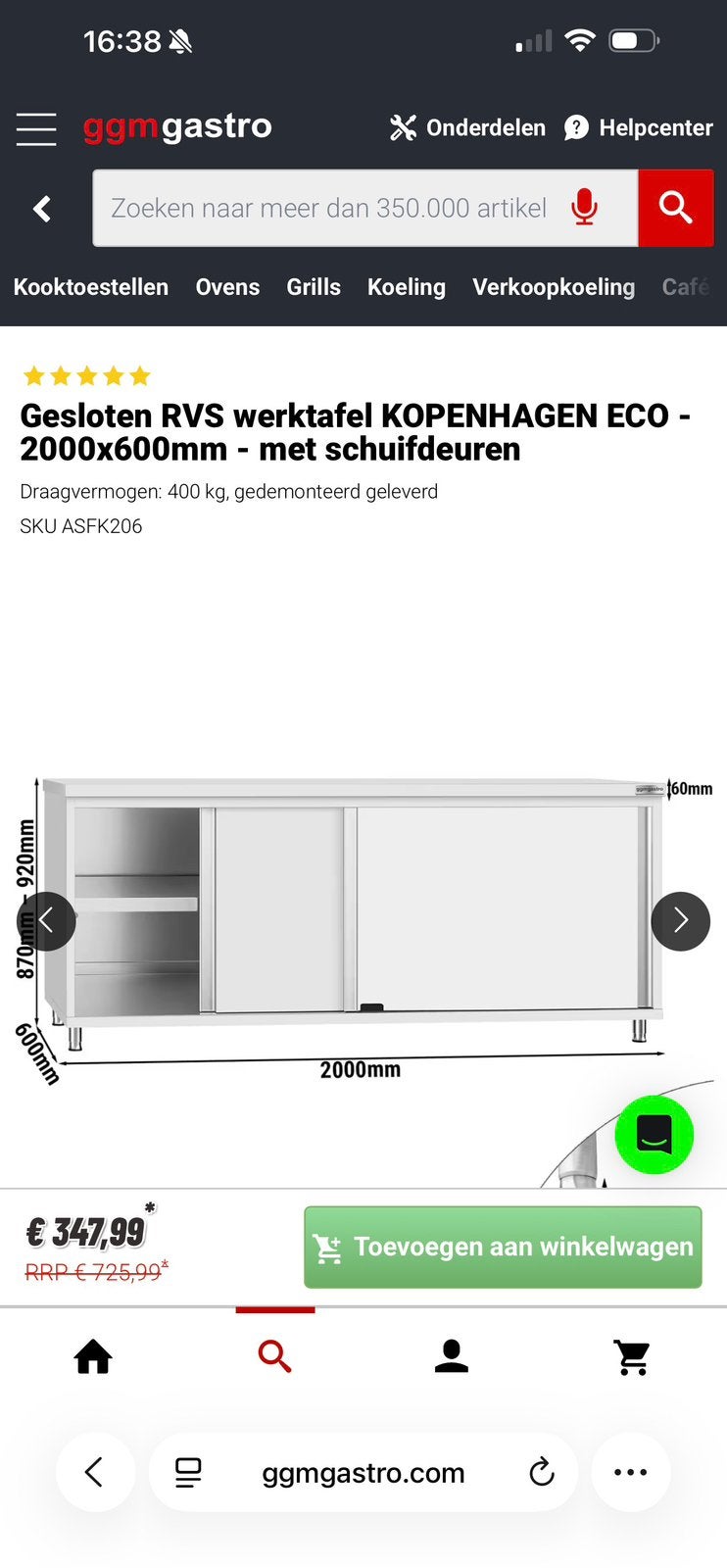 RVS werkbanken en horeca apparatuur, Ophalen of Verzenden, Zo goed als nieuw