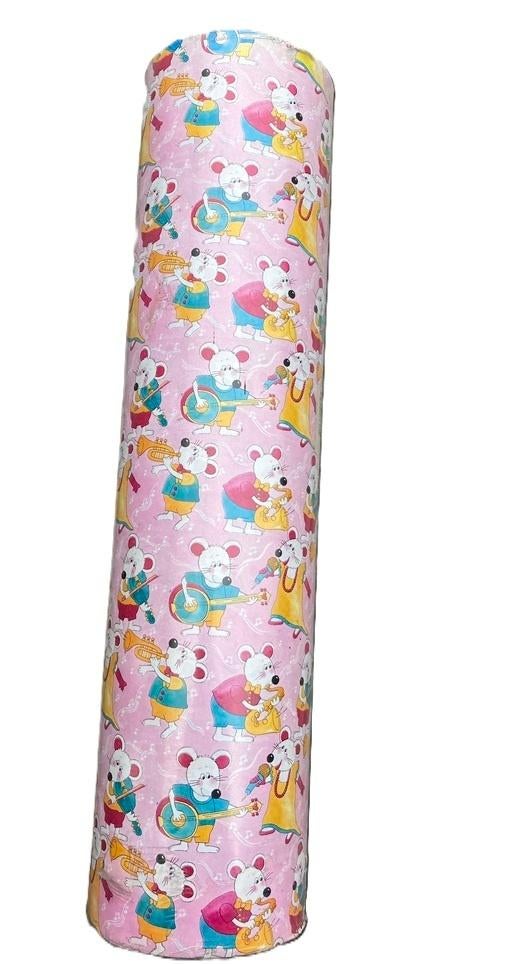 INPAKPAPIER CADEAUPAPIER ROL 220 meter 57 CM MUZIEK MUISJES, -, -, Nieuw, Ophalen of Verzenden