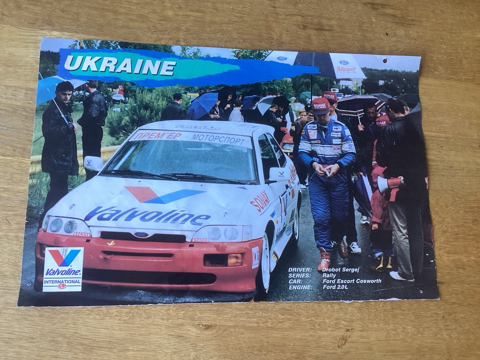Ford Escort Cosworth Rally Poster Valvoline Ukraine 43x28 cm, Ophalen of Verzenden, Zo goed als nieuw, Ford