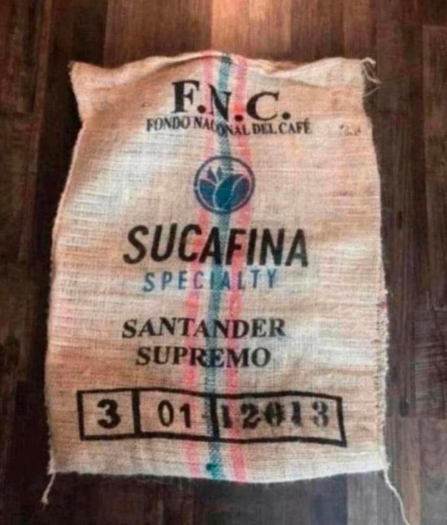 Jute zak van koffiemerk uit colombia, Hobby en Vrije tijd, Stoffen en Lappen, Ophalen of Verzenden, Zo goed als nieuw
